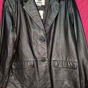 AG Comint Black Leather Jacket Woman's Plus Size 2X